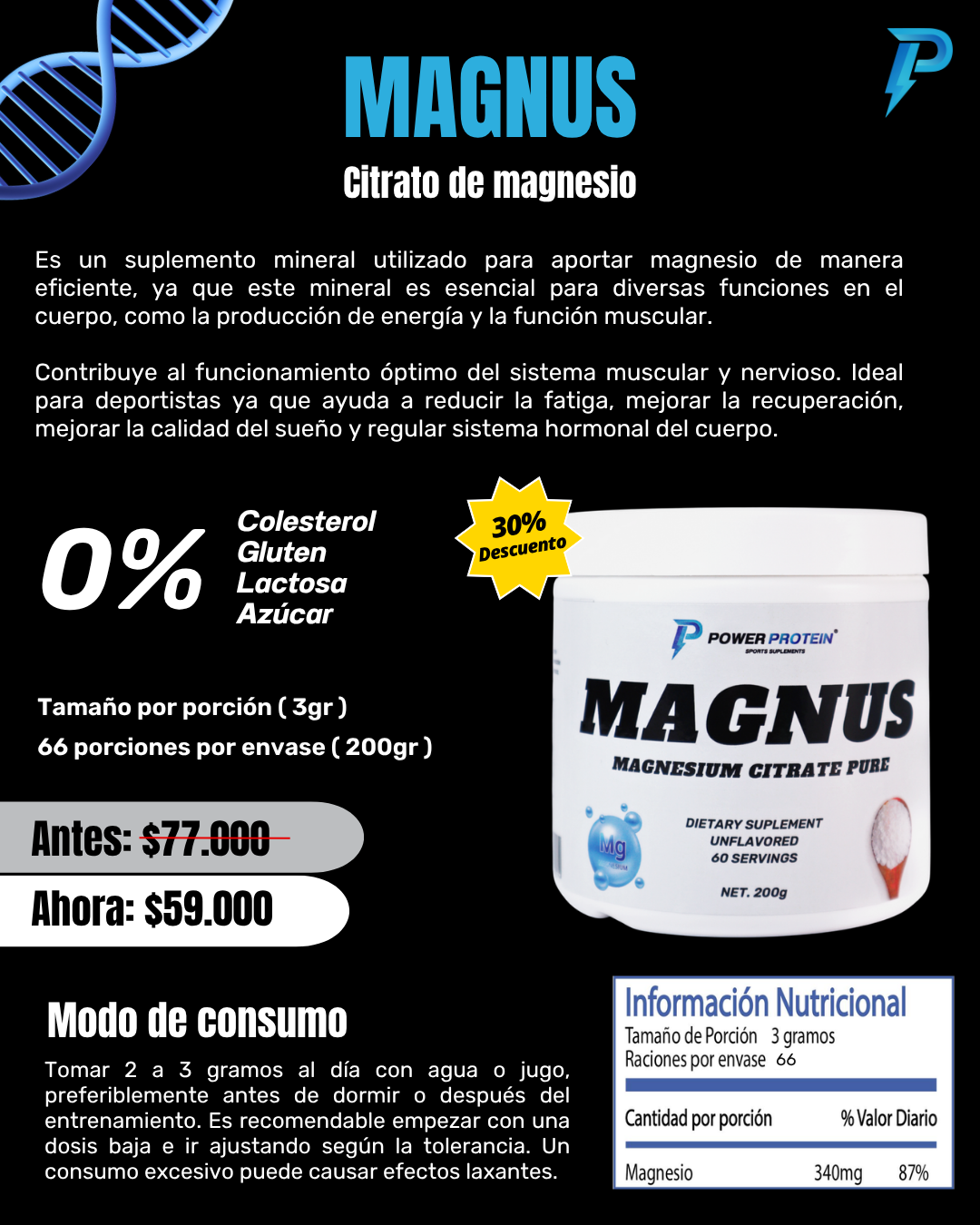 Citrato de Magnesio - 200 g - Image 2