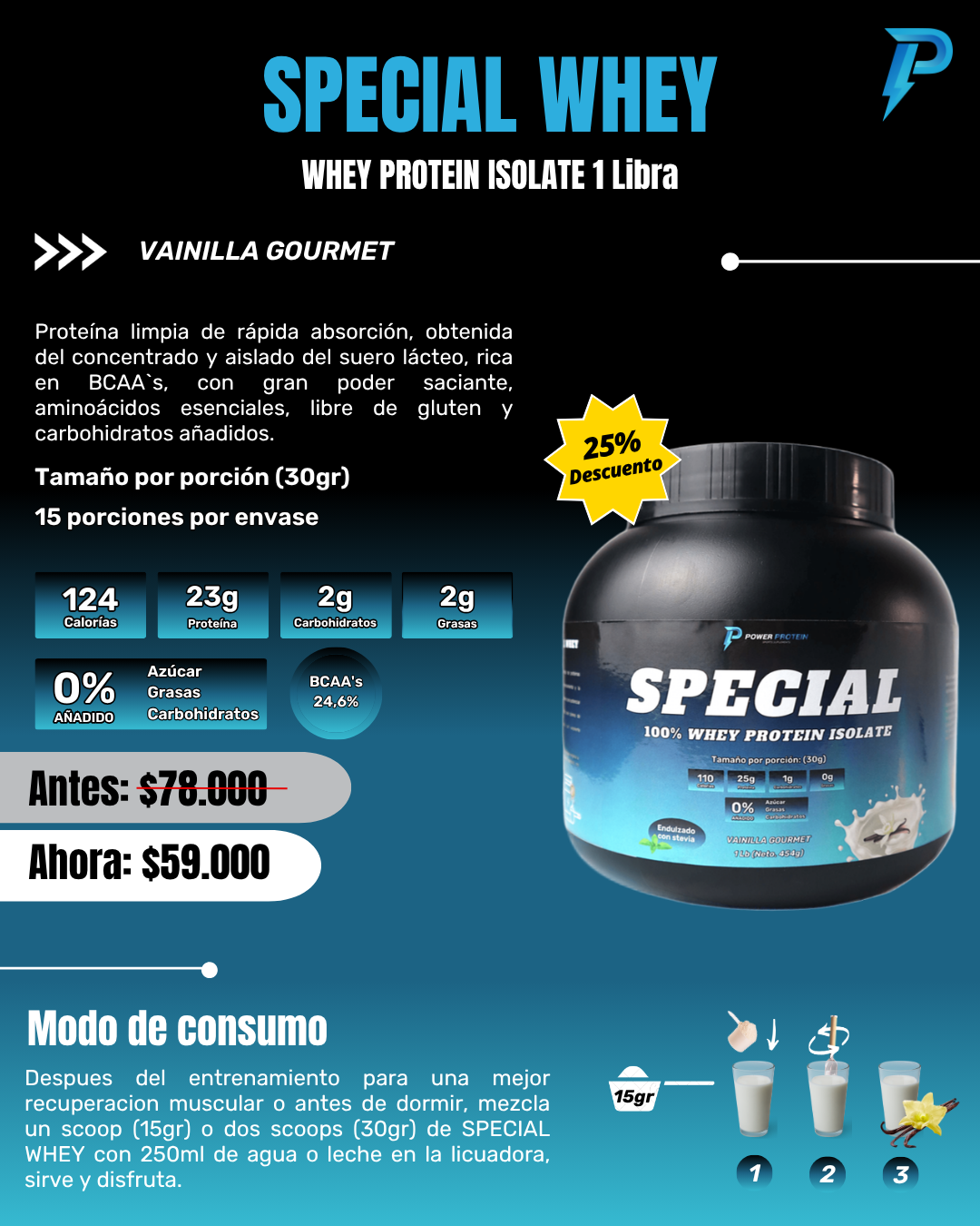 WHEY PROTEIN ISOLATE - 1 LB - Image 2